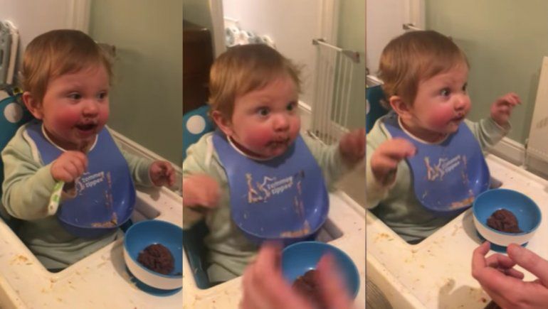 YouTube: bebé come chocolate por primera vez y su efusiva reacción se hace viral