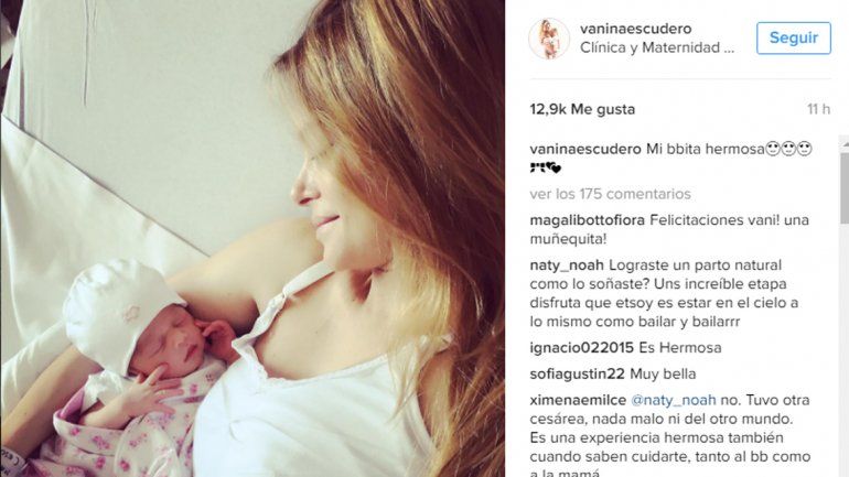 Vanina Escudero presentó feliz a su hija en las redes sociales