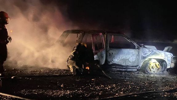 Impactante incendio: iban por la ruta