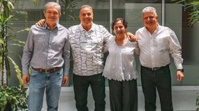 Eguia, junto a los representantes del bloque de Fuerza Libertaria en la Legislatura.