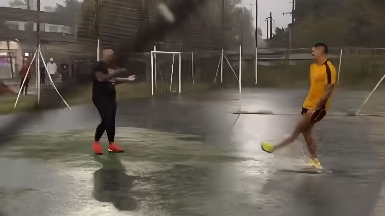 Polémica en Boca: Rojo jugó un picadito con amigos y bajo la lluvia