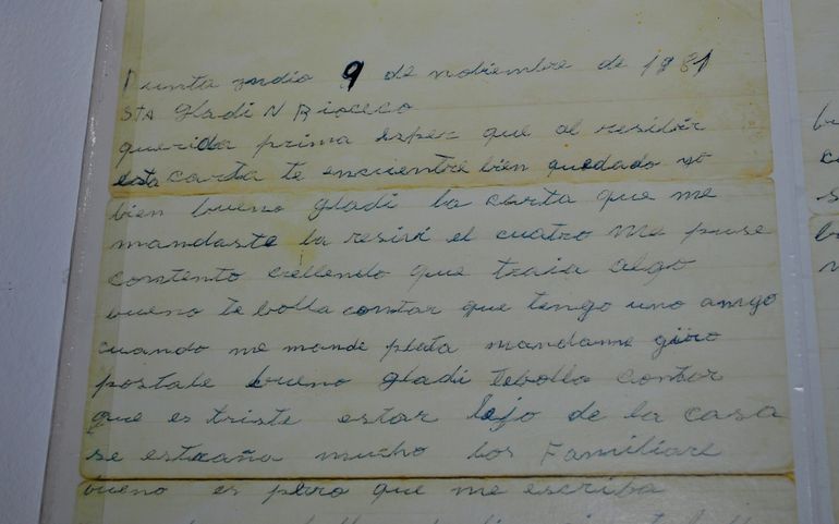 Una de las cartas que escribió