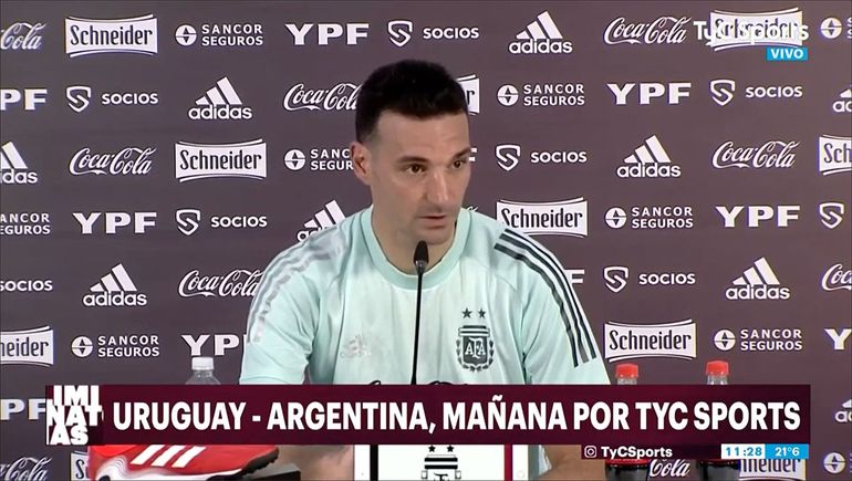 Scaloni adelantó el equipo con Messi para jugar ante Uruguay