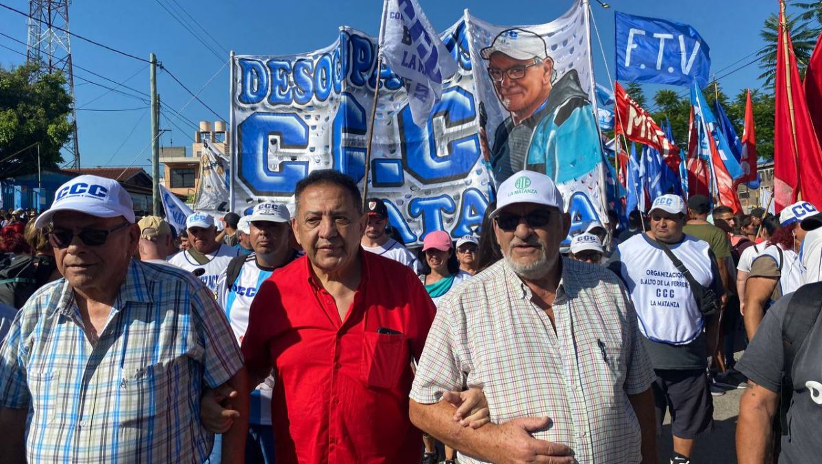 Luis DElia, durante la marcha que tuvo lugar en La Matanza.&nbsp;