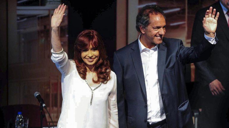 Cristina junto a Daniel Scioli.