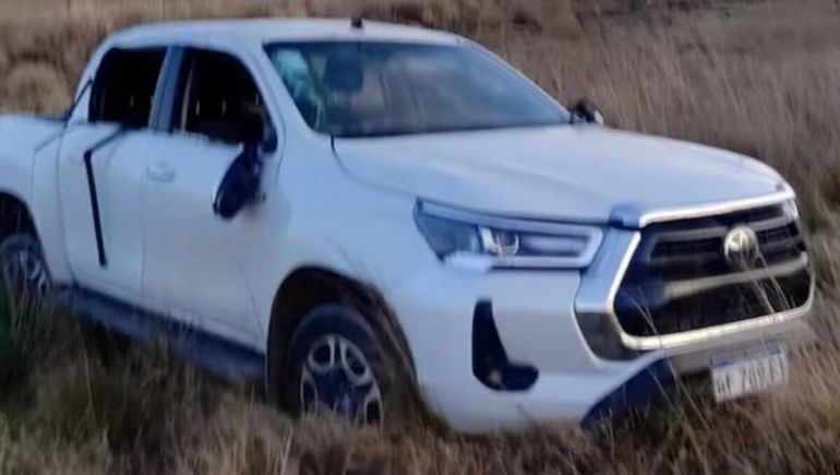 Una de las camionetas accidentadas en la Ruta 3