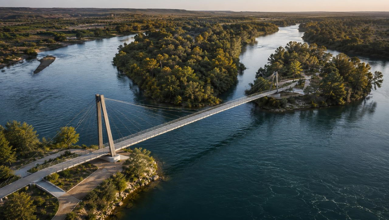 Así será el puente entre Península Hiroki y la Isla de las Aves.