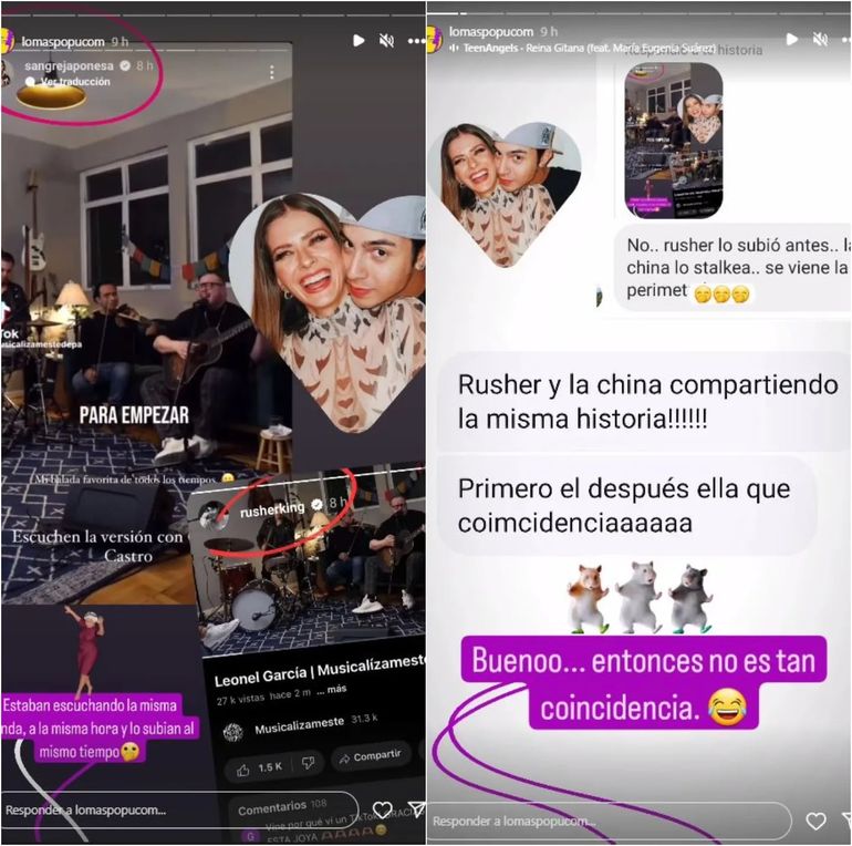 La coincidencia entre La China Suárez y Rusherking. La coincidencia entre La China Suárez y Rusherking.