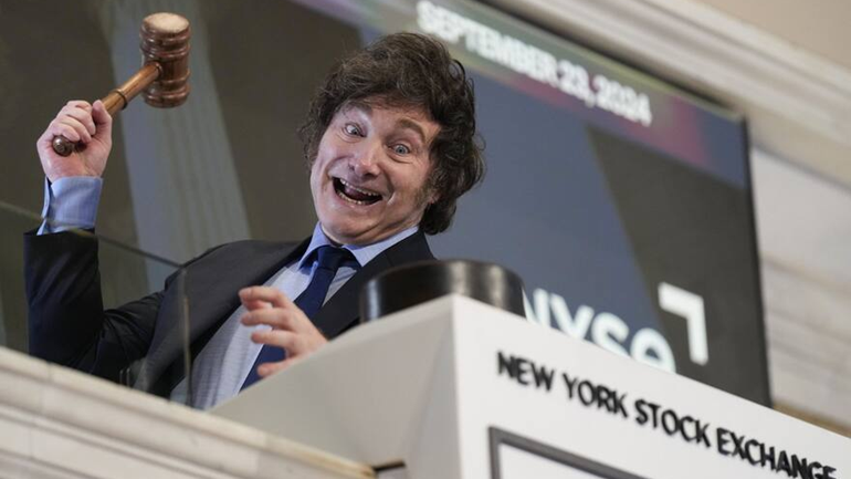 Javier Milei estuvo en Wall Street / Foto Seth Wenig - AP