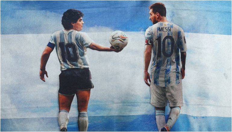 Diego Maradona y Lionel Messi Diego Maradona y Lionel Messi