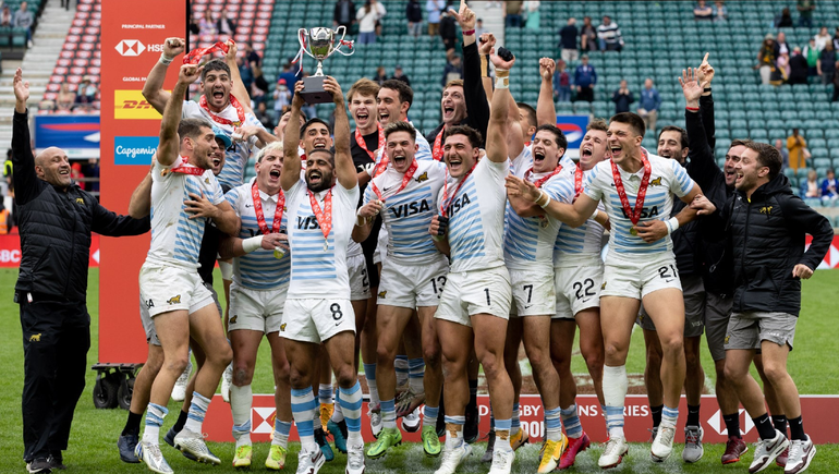 Los Pumas ganaron la fecha Mundial del seven en Inglaterra