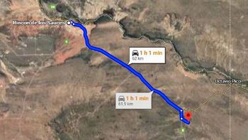 Un trayecto de la Ruta Provincial 6 entre Neuquén y Río Negro. Un trayecto de la Ruta Provincial 6 entre Neuquén y Río Negro.