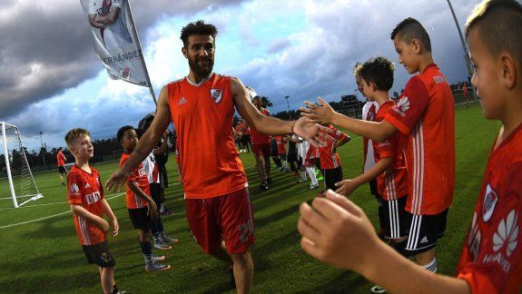 Leonardo Ponzio, en los entrenamientos de pretemporada.
