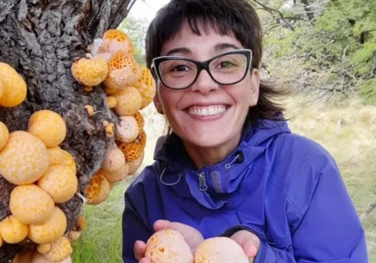Yamila Arias, científica de Esquel que descubrió un nuevo hongo en la Patagonia. Yamila Arias, científica de Esquel que descubrió un nuevo hongo en la Patagonia.