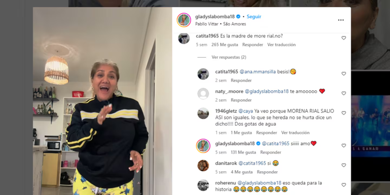 El posteo de Gladys la Bomba Tucumana. El posteo de Gladys la Bomba Tucumana.