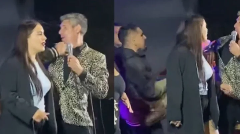 Video: el fuerte golpe que recibió un cantante de cumbia en medio del show
