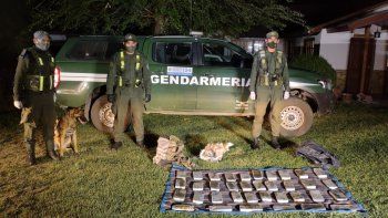 Gendarmería encontró 28 kilos de marihuana en una mochila abandonada en la frontera
