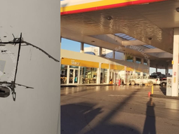 brutal robo en estacion de servicio: atendio a un cliente y uso una amoladora para abrir la caja fuerte