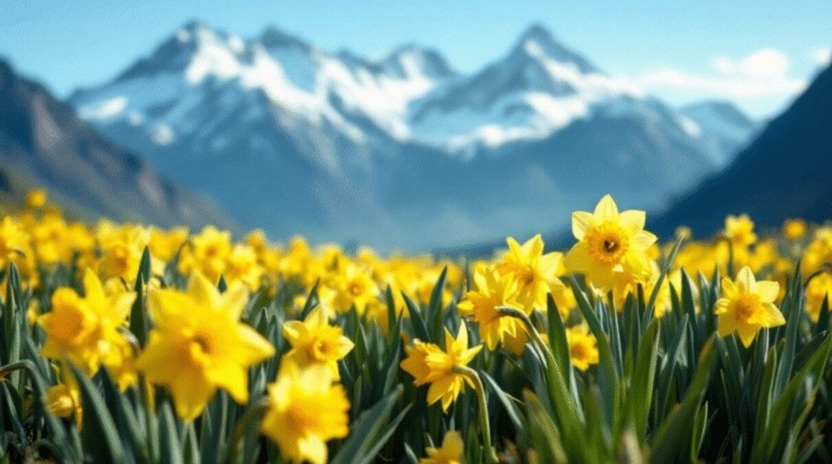 Campo de narcisos en Chubut.