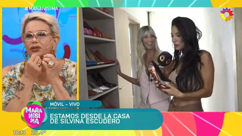 Silvina Escudero mostró su impresionante colección de zapatos. Silvina Escudero mostró su impresionante colección de zapatos.