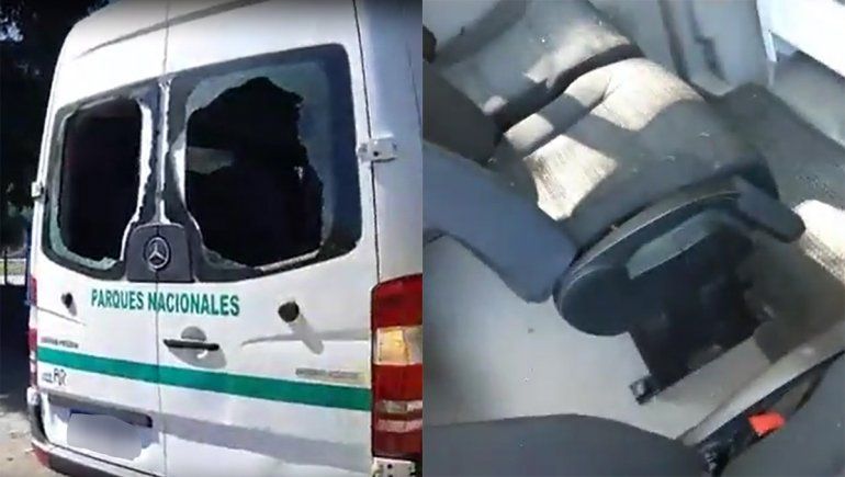 Así quedó la combi que transportaba a Alberto Fernández en Lago Puelo