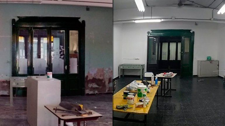 Así quedó un aula tras la toma de los alumnos