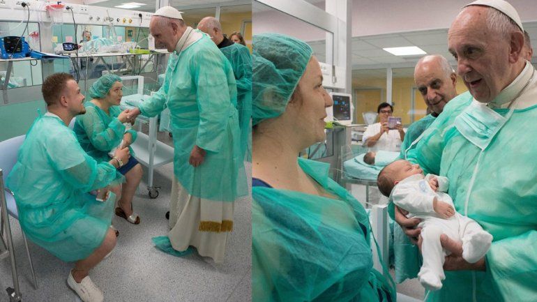 El Papa visitó niños y enfermos terminales en un hospital