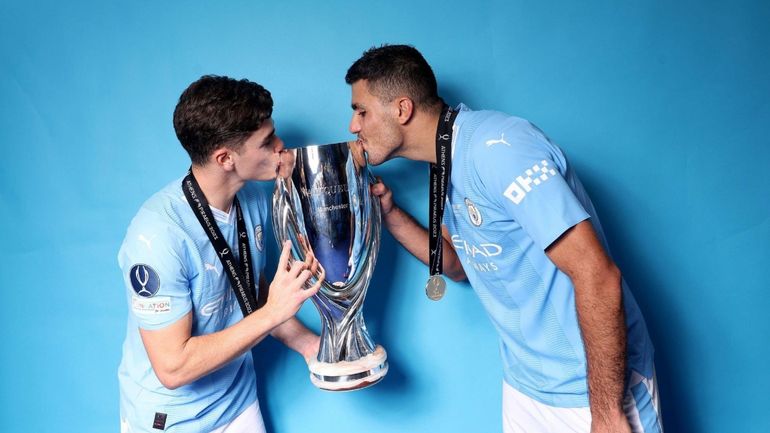 Rodri y Julián Álvarez, en su paso por el Manchester City Rodri y Julián Álvarez, en su paso por el Manchester City