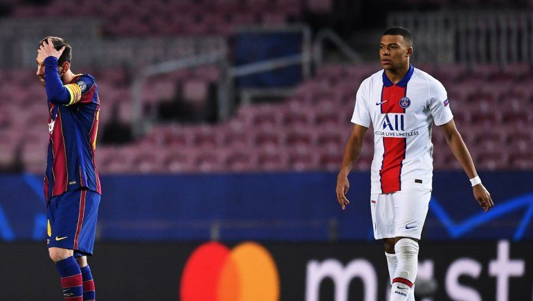 Mbappé, el nuevo verdugo para el Barcelona de Messi en la Champions League.