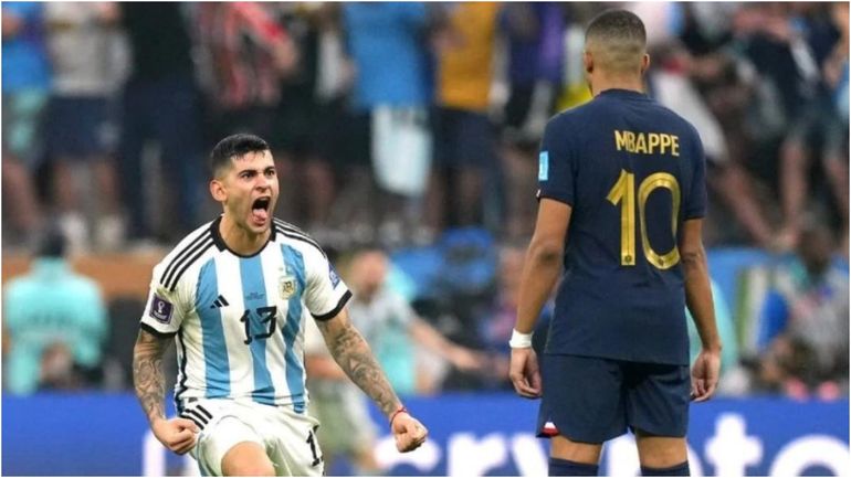 El Cuti Romero gritándole el gol a Mbappé El Cuti Romero gritándole el gol a Mbappé