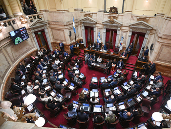 El Senado en una sesión inédita