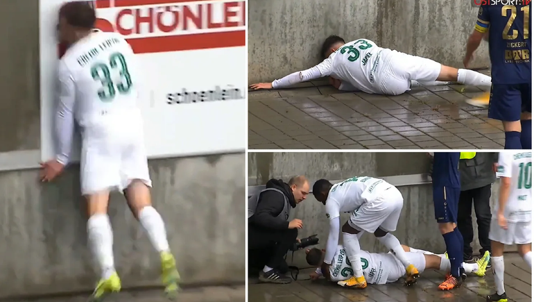 Terrible accidente: futbolista chocó contra un paredón y quedó inconsciente