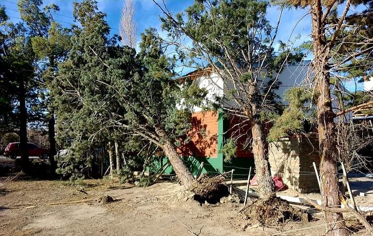 Un remolino de viento dejó sin luz a una localidad del norte neuquino y causó destrozos