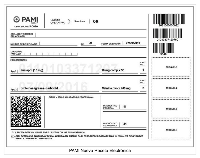 Así es la receta digital que proporciona PAMI para la normal obtención de los medicamentos. Así es la receta digital que proporciona PAMI para la normal obtención de los medicamentos.