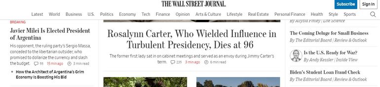 The Wall Street Journal, Estados Unidos. The Wall Street Journal, Estados Unidos.