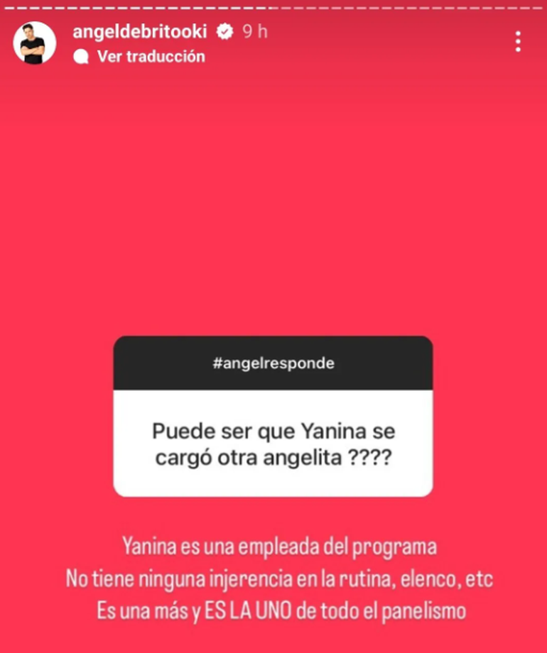 A través de sus historias de Instagram, Ángel de Brito habló de las internas entre sus panelistas.