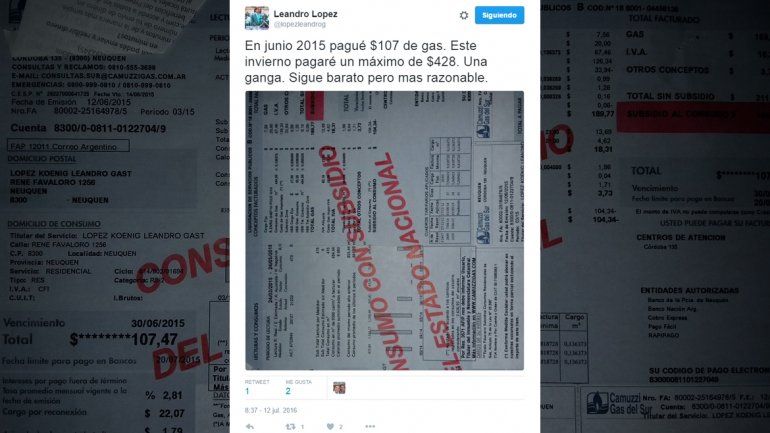 Leandro López bancó el tarifazo: Es una ganga