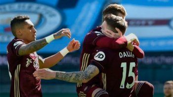 El festejo de los muchachos del City. El festejo de los muchachos del City.