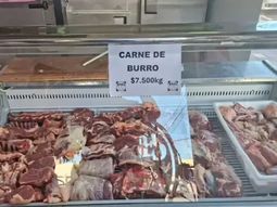 La carne de burro se comercializa a $7.500 el kilo bajo estrictos protocolos sanitarios locales. La carne de burro se comercializa a $7.500 el kilo bajo estrictos protocolos sanitarios locales.
