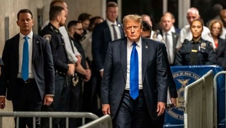 El expresidente Donald Trump, en tribunales. El expresidente Donald Trump, en tribunales.