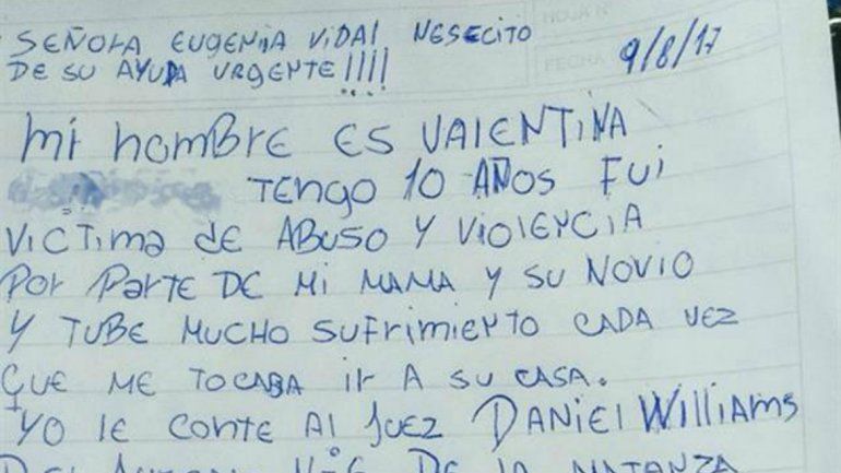 Desesperado pedido de una nena por el maltrato de su madre