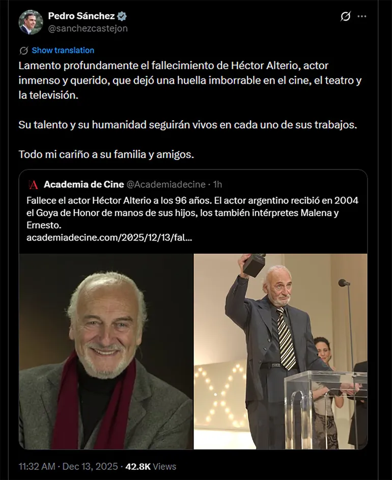 La despedida de Pedro Sánchez a través de X. La despedida de Pedro Sánchez a través de X.