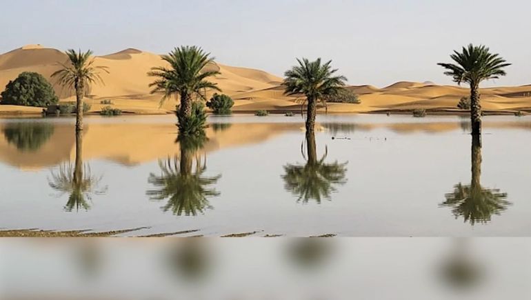 Las fuertes lluvias en el desierto del Sahara Las fuertes lluvias en el desierto del Sahara
