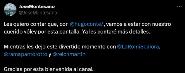 El tuit de José Montesano El tuit de José Montesano