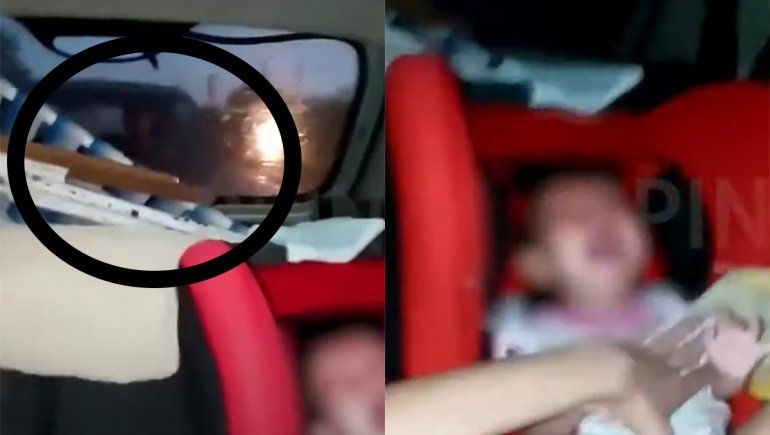 Su ex pareja la chocó con su camioneta mientras ella viajaba con su familia