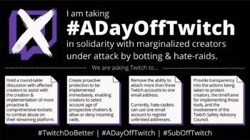 #adayofftwitch: la huelga de streamers contra amazon #adayofftwitch: la huelga de streamers contra amazon