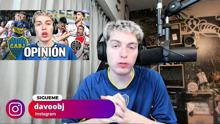 Davo Xeneize en el video que hizo sobre el Superclásico. 