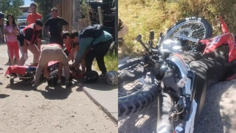 Un motociclista quedó inconsciente tras ser atropellado por una camioneta