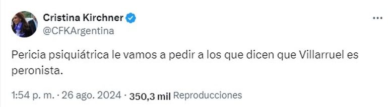 Cristina Kirchner, al rojo vivo con el peronismo y Victoria Villarruel. Cristina Kirchner, al rojo vivo con el peronismo y Victoria Villarruel.