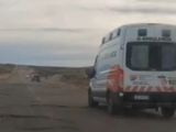 El video de una ambulancia en la Ruta 40 destruida.